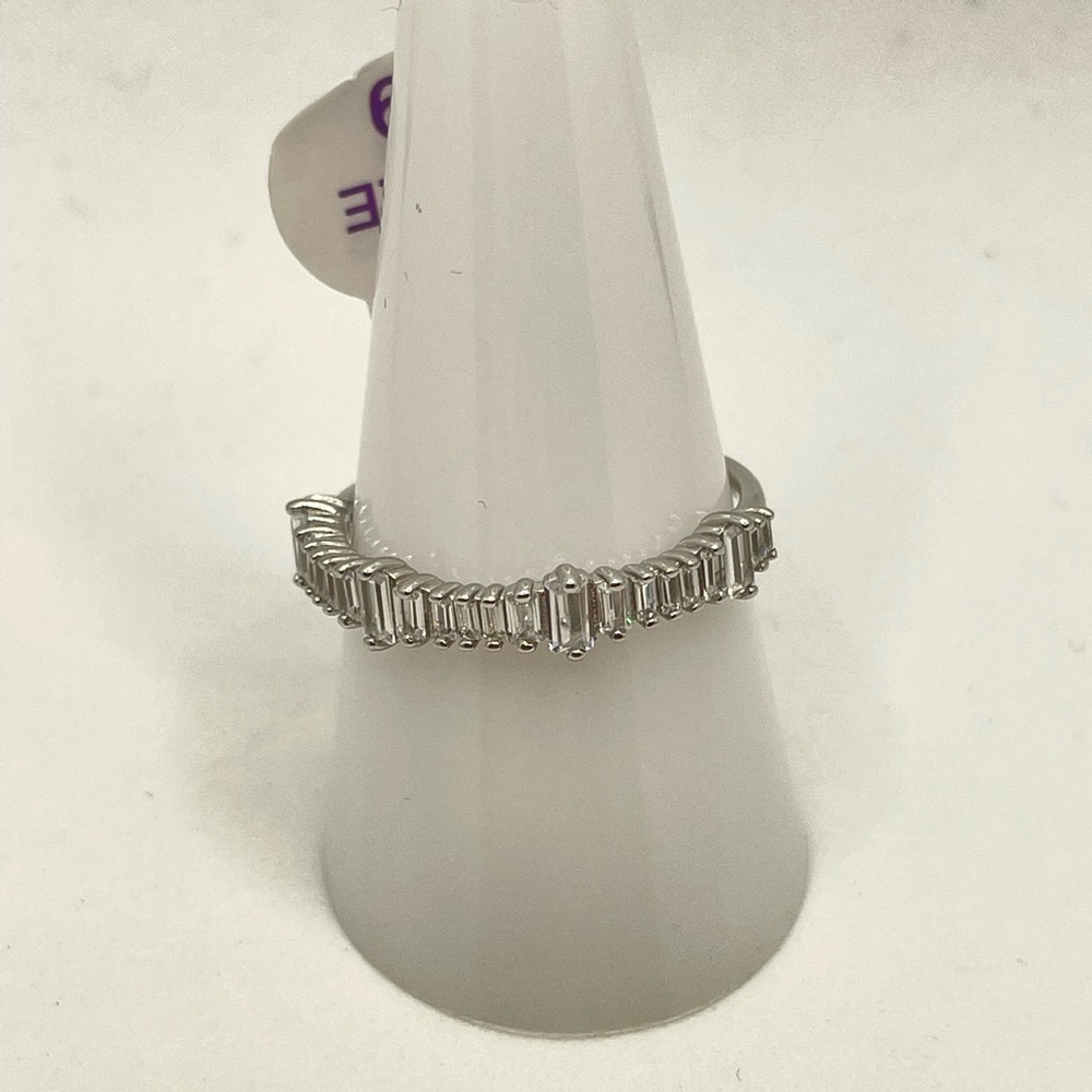Cubic Zirconia on solid sterling - size 9